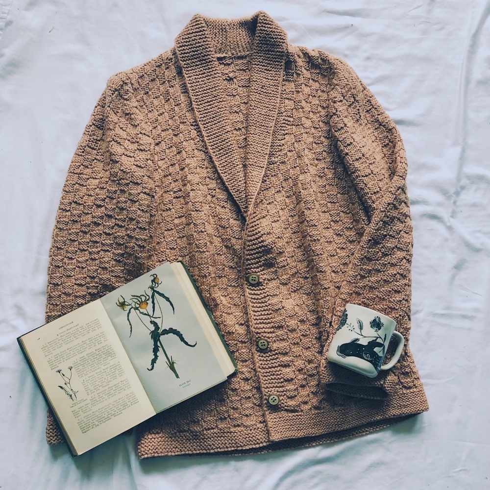 Vintage Handmade Pink Button Down Cardigan